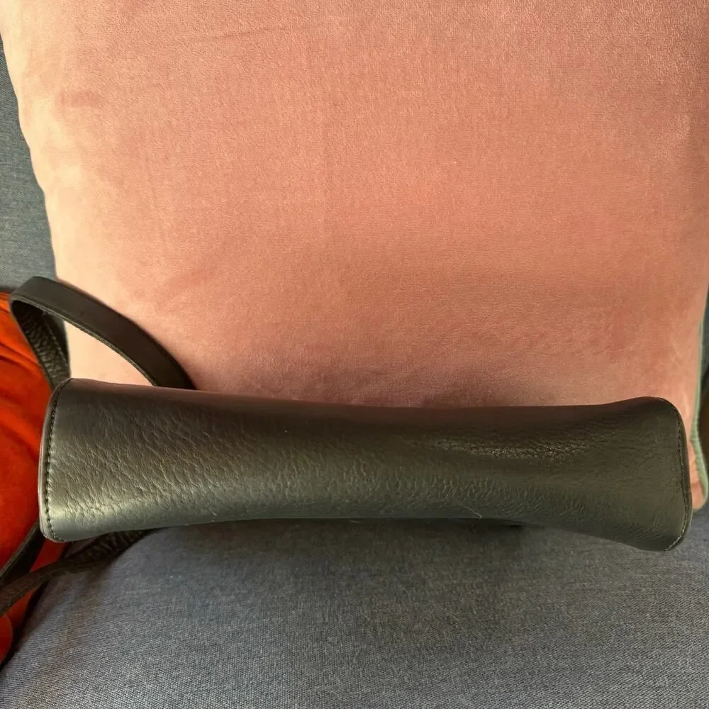 Calleen Cordero Handmade Black Leather & Silver Studded Crossbody Messenger Bag - Picture 5 of 8